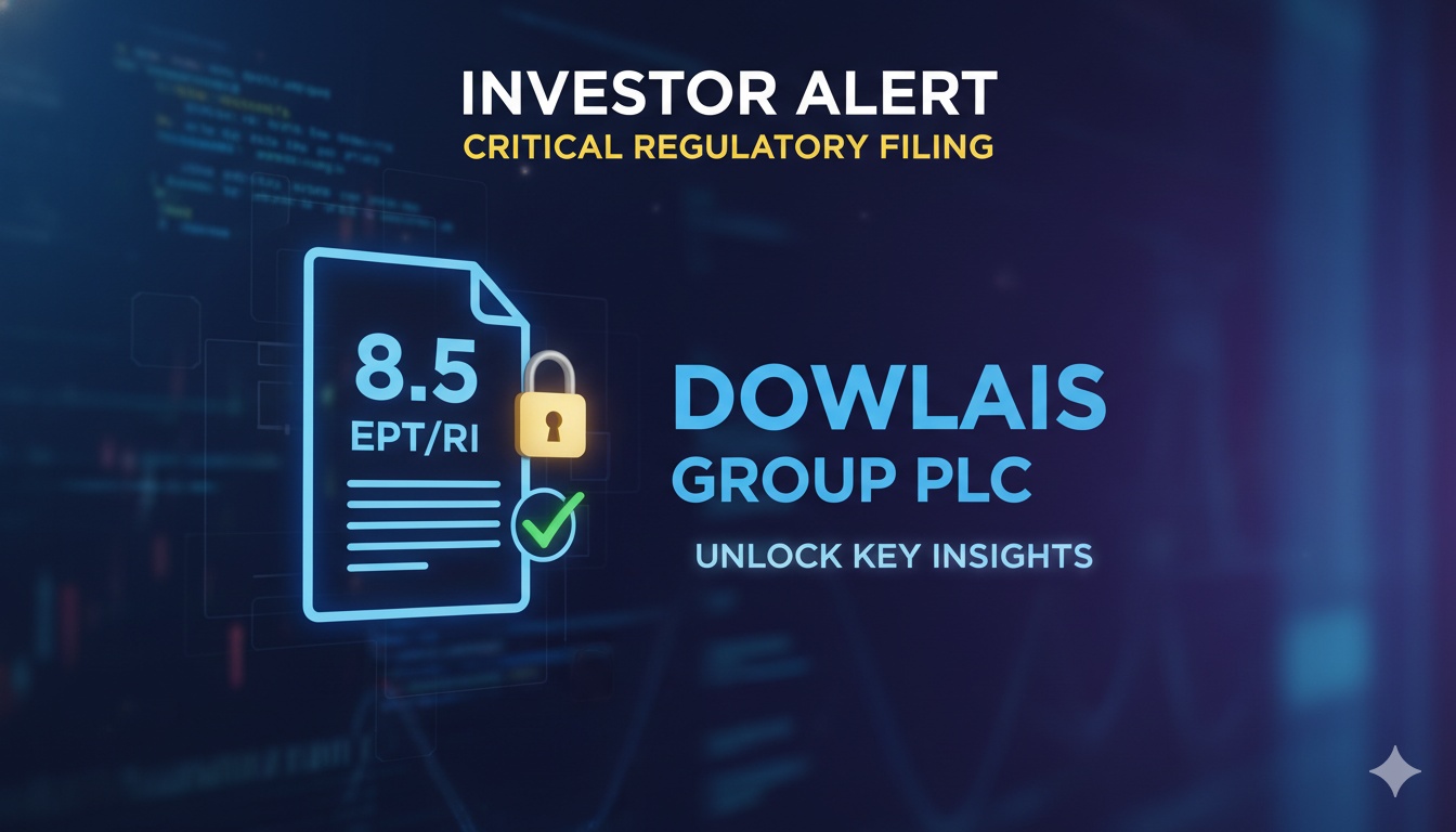 Financial chart displaying stock movements and regulatory form overlay for Dowlais Group plc