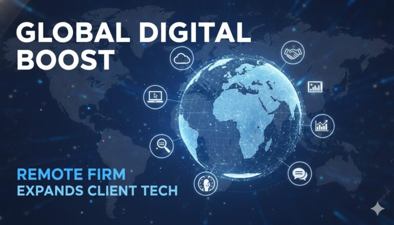 A digital globe connected by virtual networks representing global professional services expansion