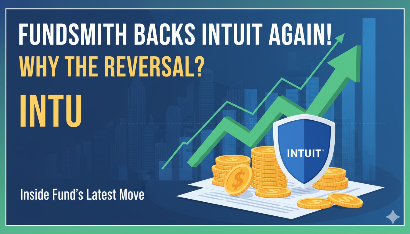 Graph showing Intuit stock price trend with upward arrow