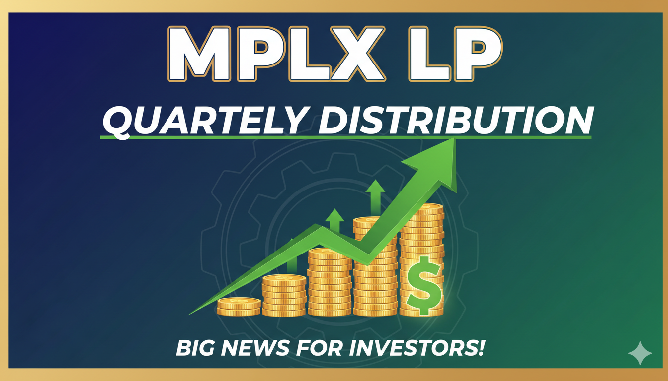 Graph illustrating MPLX LP's quarterly distribution announcement with rising financial charts.
