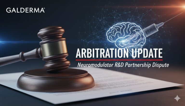 Corporate executives shaking hands over legal documents in a modern conference room.