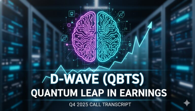 D-Wave Quantum logo with quantum computing circuit background representing Q4 2025 earnings results