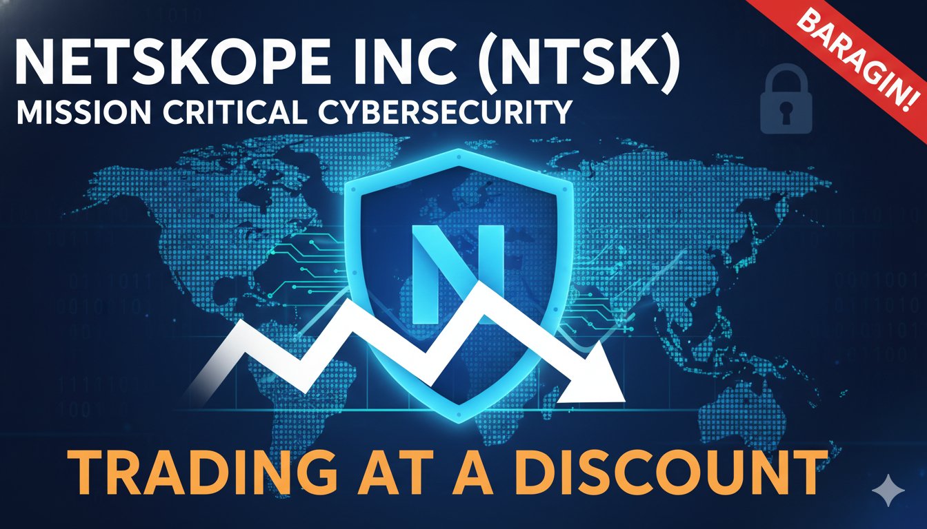 Netskope headquarters building with digital security overlay