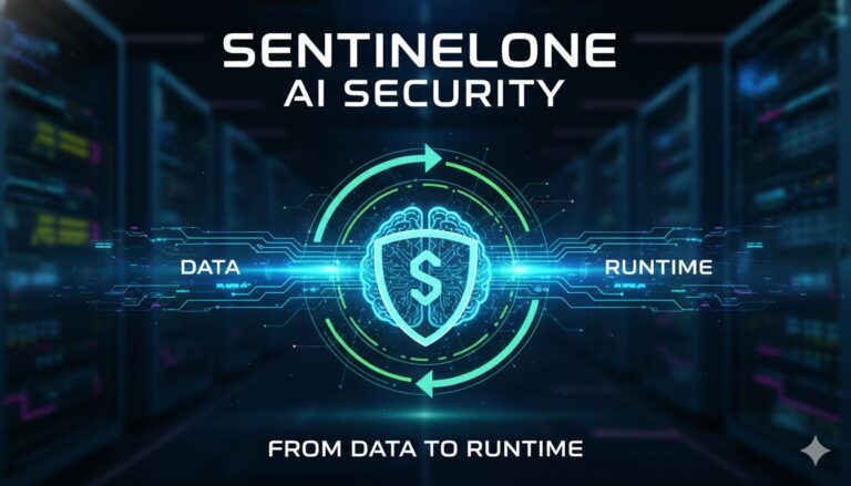 SentinelOne AI security platform interface showcasing data to runtime protection
